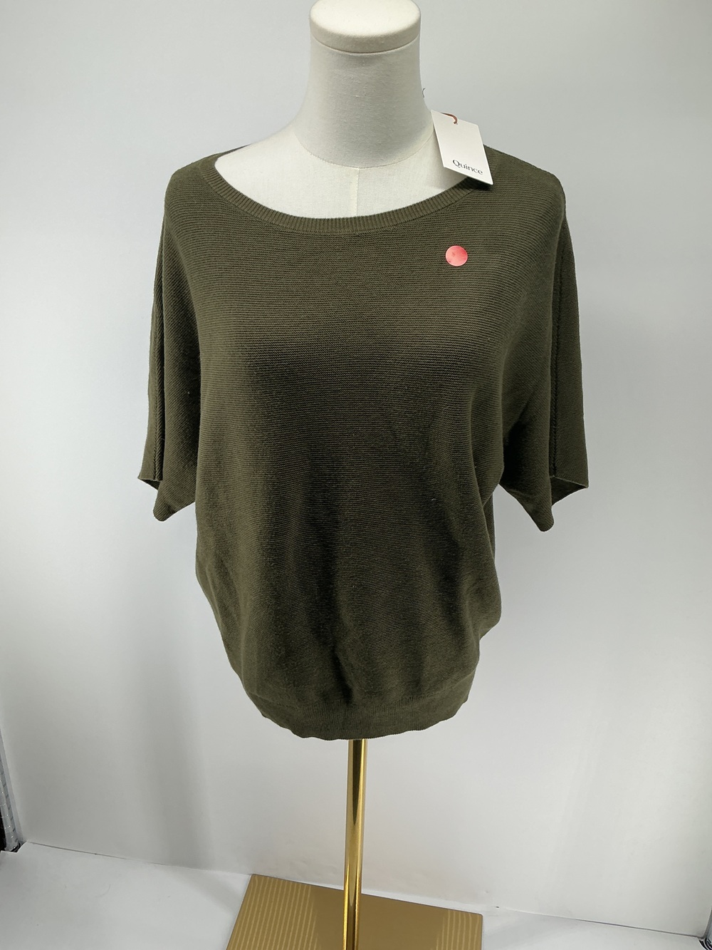 Lightweight Cotton Cashmere Link-Stitch Dolman Sweater